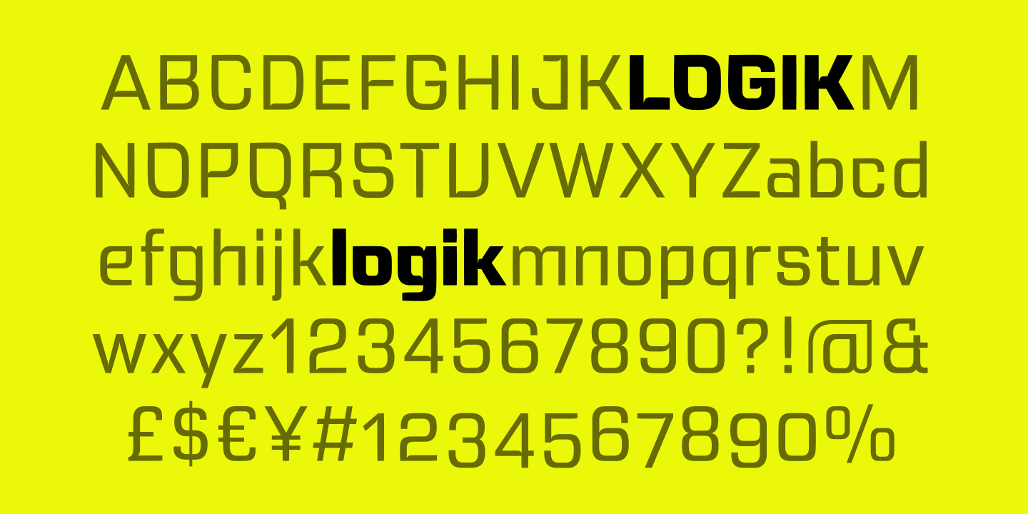 Logik Wide Bold Oblique Font preview